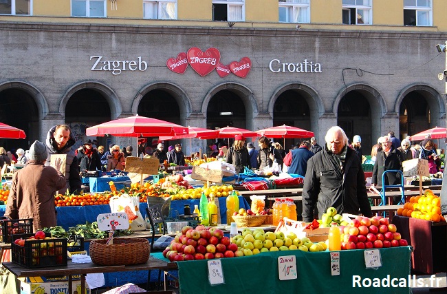 Le marché de Dolac de Zagreb en hiver