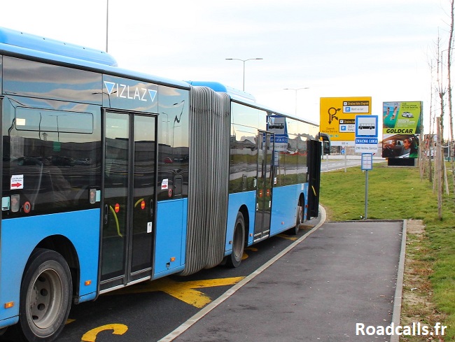 Le bus 290 faisant le trajet entre le centre et l'aéroport de Zagreb